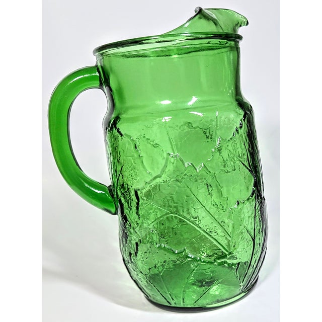 Green Spearmint Leaf Pitcher For Sale - Image 6 of 12