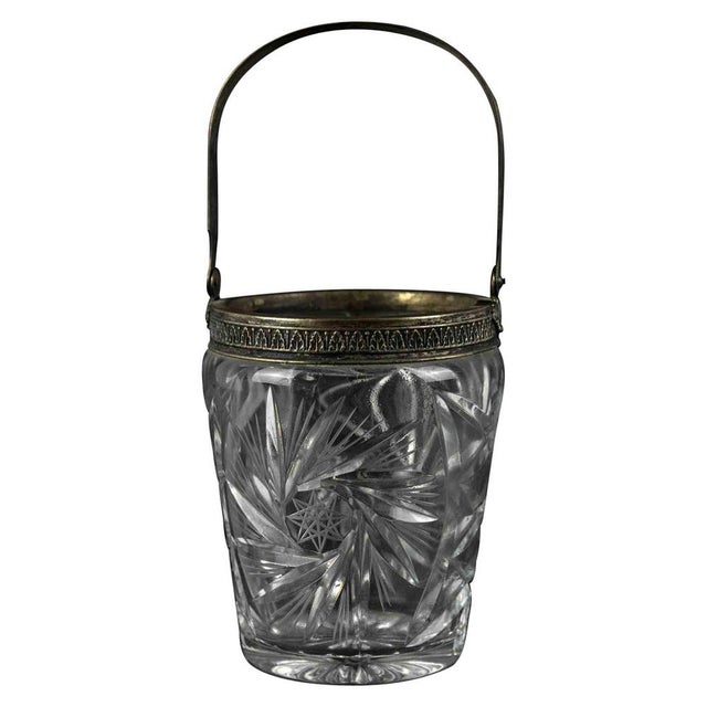 1970s Vintage Glass Wine Cooler with Brass Handles, Italy, 1970s For Sale - Image 5 of 5