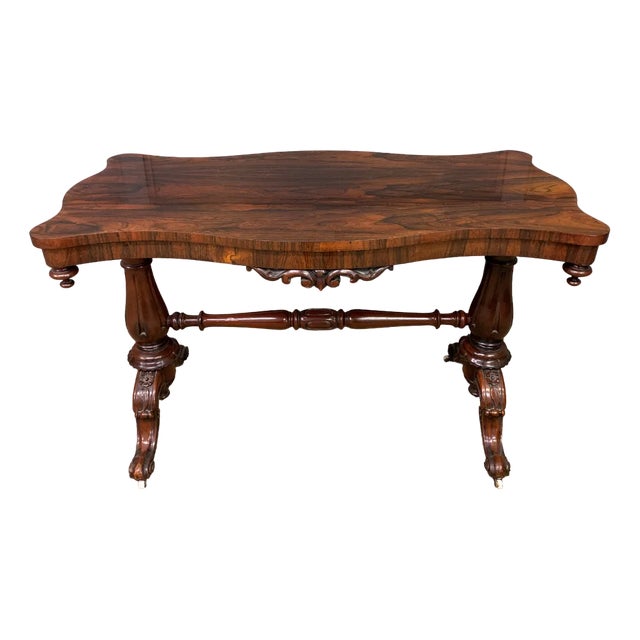 Victorian Rosewood Stretcher Table, 1870 For Sale