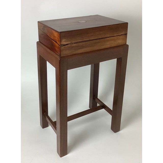 Antique 19th C Georgian Mahogany Writing Box on Stand For Sale - Image 4 of 13