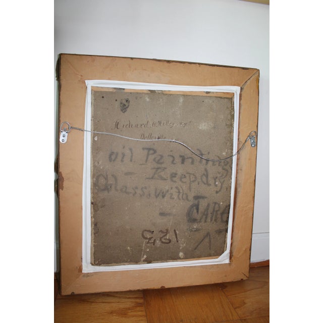 Gray 18th-Century Dutch Églomisé Painting – Reverse Glass Art With Gilding | 21x24 Inches | Framed – Winter Landscape – 21"x24" – Ornate Gilded Frame For Sale - Image 8 of 9