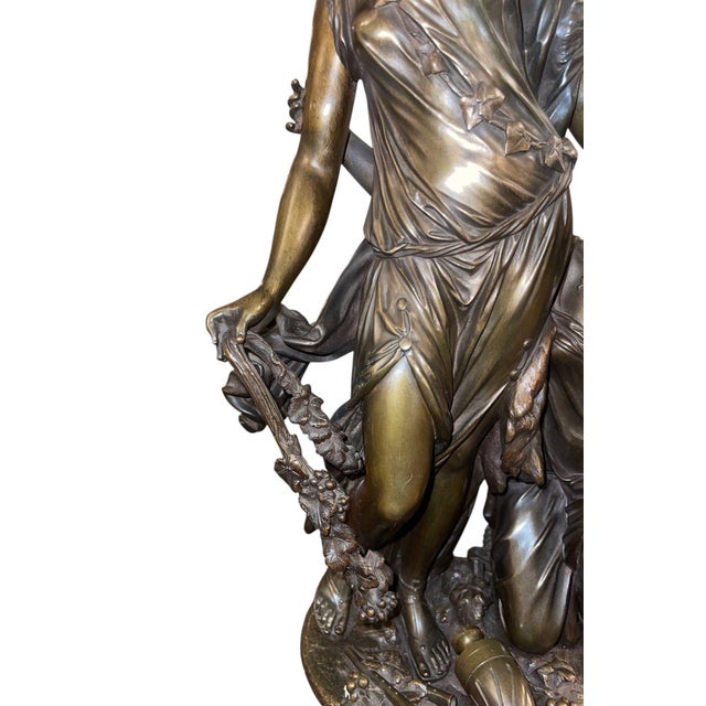 Metal 19th Century French Bronze Bacchantes Group After Clodion. Numbered 4123 For Sale - Image 7 of 10