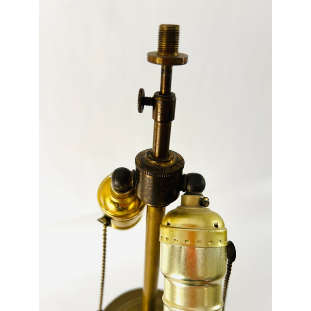 1950s Brass India Import Lamp Pressed and Hand Hammered Cultural Figurative Design For Sale - Image 9 of 11