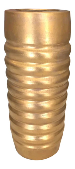 1980s Ron Dier Post Modern Ceramic Vase With 24k Gold Glaze