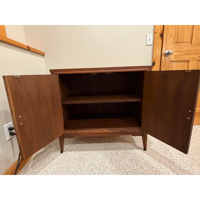 Mid-Century Modern Mid-Century Walnut Rosewood and Elm 2 Door Cabinet For Sale - Image 3 of 4