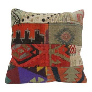 Handmade Patchwork Kilim Pillow Cover For Sale