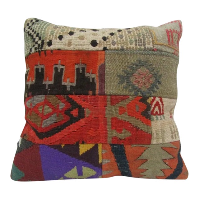 Handmade Patchwork Kilim Pillow Cover For Sale