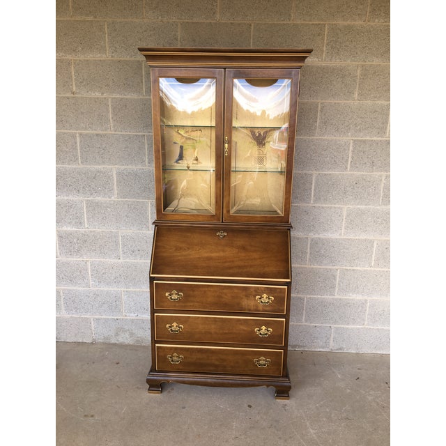 Jasper Furniture Lighted Maple Secretary Desk Chairish