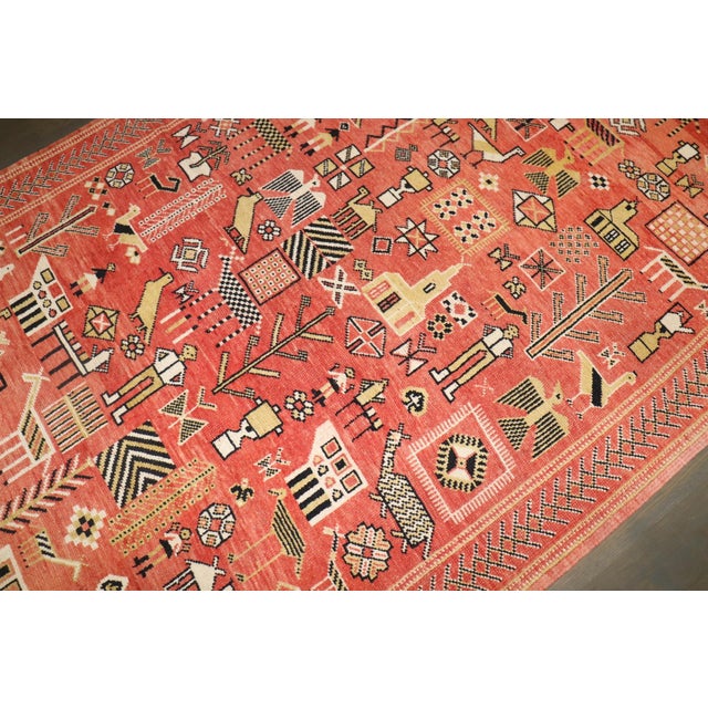 Pictorial Moroccan Rug no. j5195 For Sale - Image 4 of 11