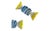Set of 2 Murano handblown glass rectangular candies in blue and yellow. Mint condition. Dimensions are approximate 2.25”...