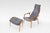 Wood Set of Vintage Grey Sheepskin Lamino Lounge Chair and Ottoman by Yngve Ekström for Swedese For Sale - Image 7 of 7