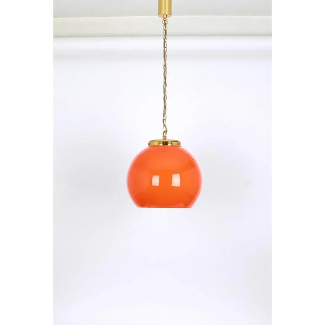 1970s Orange Glass Pendant Light by Peill Putzler, Germany, 1970 For Sale - Image 5 of 7