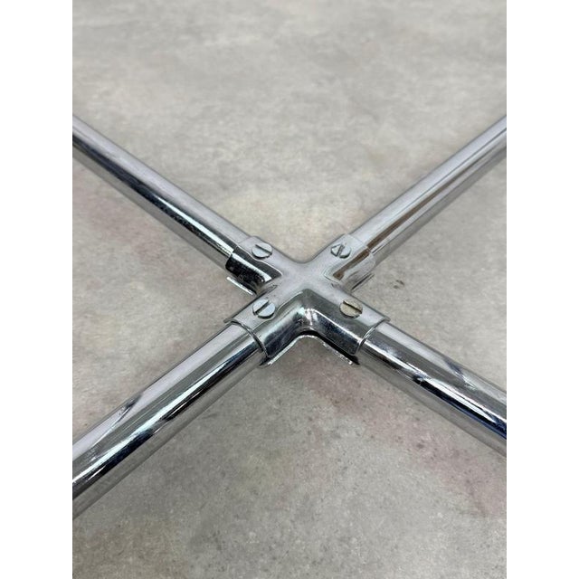 Mid-Century Modern Italian Tubular Chrome and Glass Dining Table, 1970s For Sale - Image 9 of 11