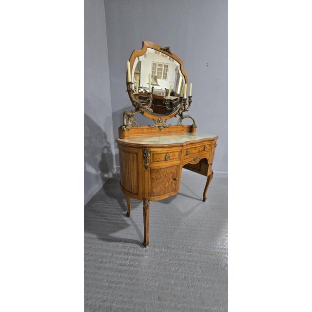 French Satinwood Dressing Table, 1880s For Sale - Image 11 of 14