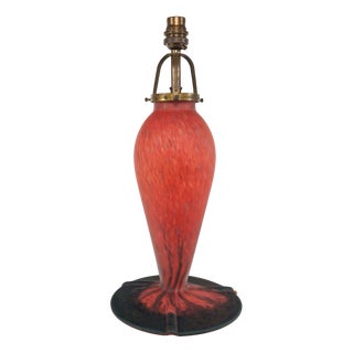 Vintage French Pate-De-Verre Glass Table Lamp from Art De, France, 1970s For Sale