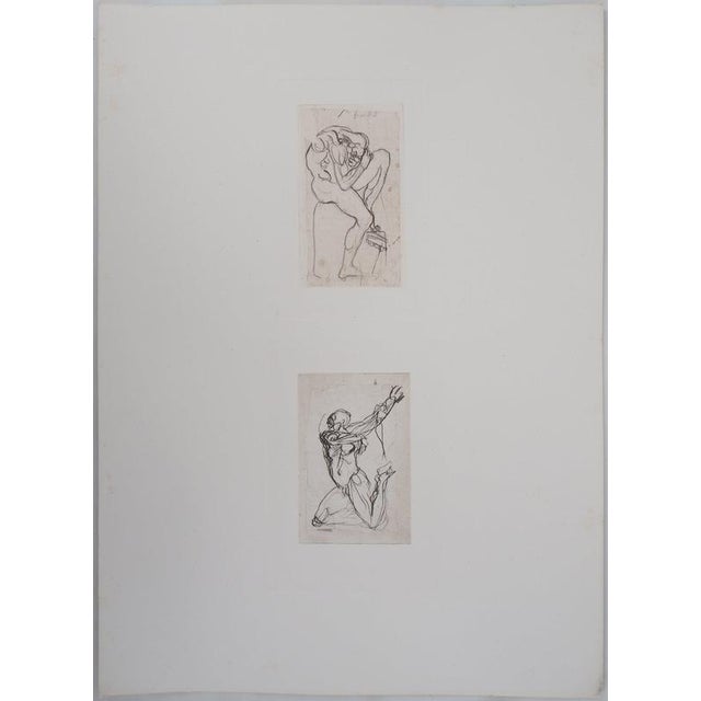Auguste Rodin (1840-1917) (after) Two plates: Shadows, 1897 Photogravure reworked using drypoint (Goupil Workshop)...