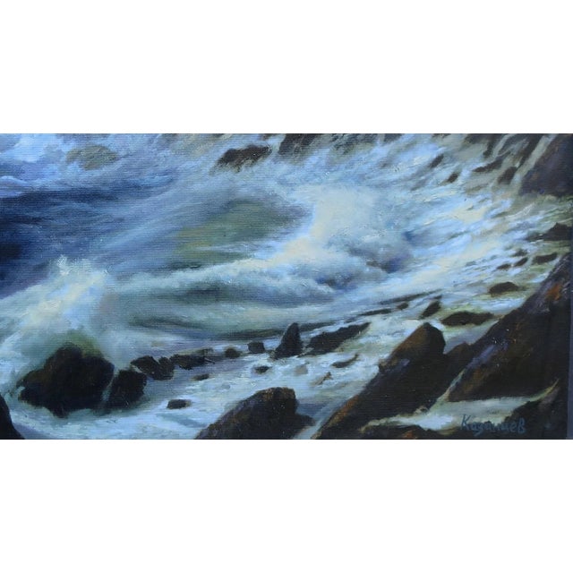 Seascape Oil Painting, Original Soviet Art by Kazantsev v. 42-79 For Sale - Image 6 of 6