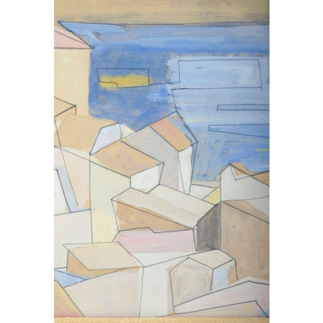 Pär Nordlander, Abstract Cityscape by the Sea, Mixed Media on Paper For Sale - Image 4 of 7