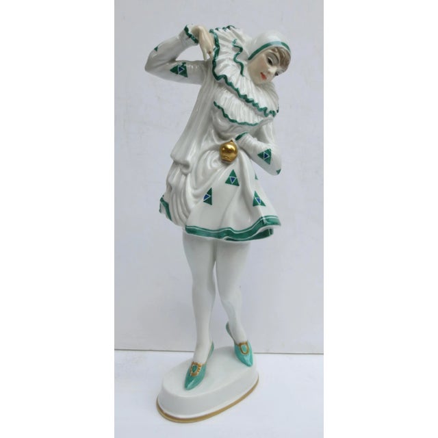 Rosenthal figure from the20s Designed by Constantin Holzer Defanti. Coy and sweet the figure in full costume, ready for...