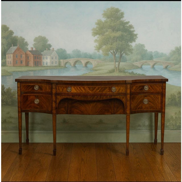 Georgian Mahogany Sideboard With Inlay and Bow Front, 18thC For Sale - Image 12 of 12
