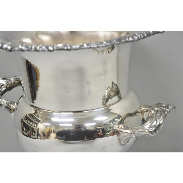 Metal Vintage Sheridan Silver Plated Trophy Cup Urn Champagne Chiller Ice Bucket For Sale - Image 7 of 16
