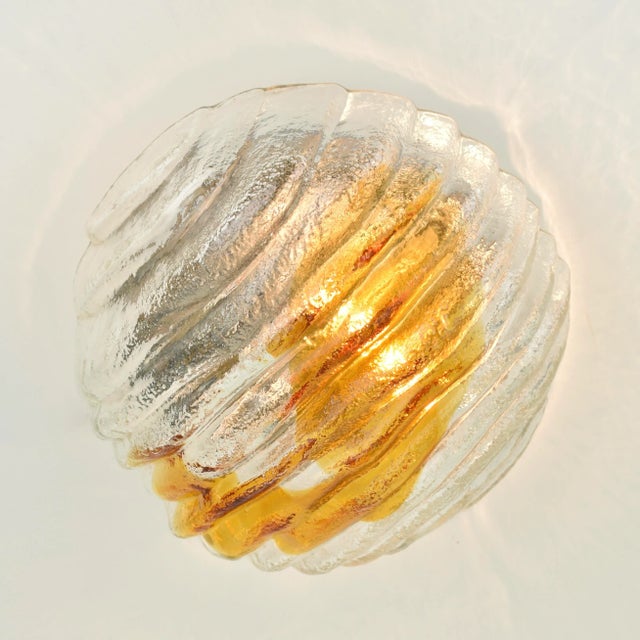 Structured Glass Flush Mount by AV Mazzega, Murano, 1970s For Sale - Image 9 of 11