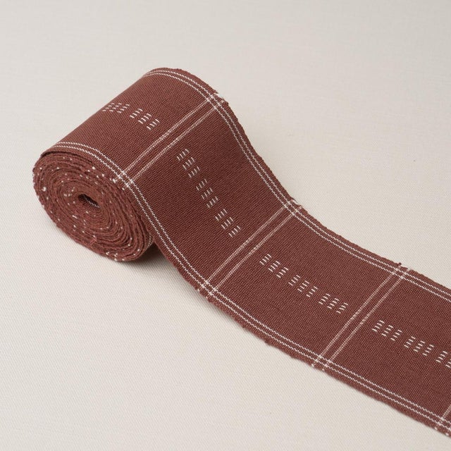 Traditional Schumacher Ayan Tape Trim In Terracotta For Sale - Image 3 of 5