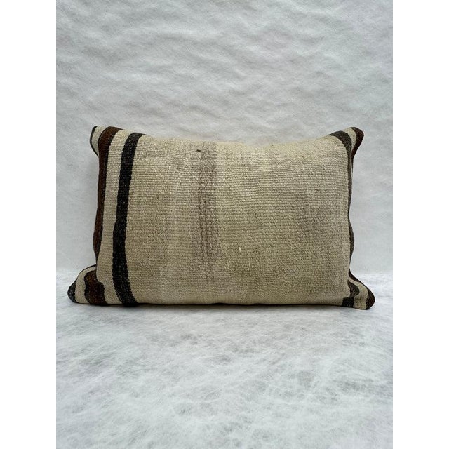 Turkish Hemp Pillow Cushion Natural Beige Black Pillow Cushion Cover 16" x 24" #30202 Enhance your home decor with our...