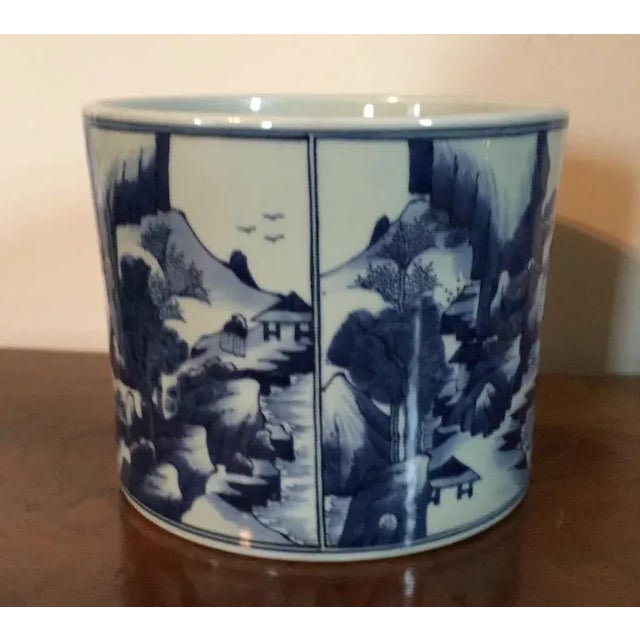 Ceramic Early 20th Century Chinese Porcelain Pot with Kangxi Landscape For Sale - Image 7 of 11
