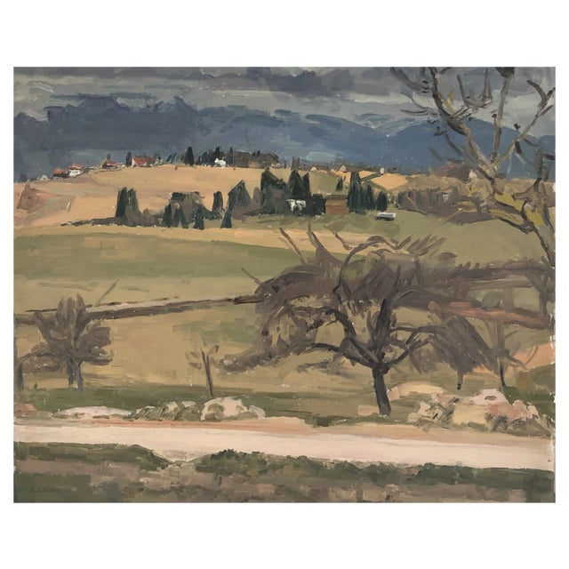 Paul Mathey, Geneva Countryside, 1925, Oil on Canvas, Framed For Sale