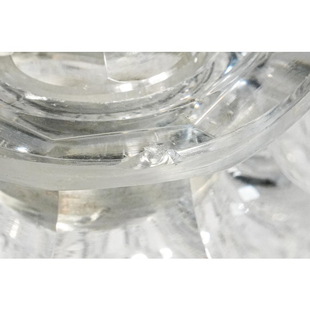 1900 - 1909 Dazzling Large Heavy Antique Cut Crystal Decanter Faceted Sphere Stopper Starburst Barware Luxury Home Decor For Sale - Image 5 of 14