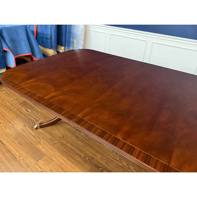 Traditional Banded Georgian Style Mahogany Dining Table by Leighton Hall - Showroom Sample For Sale In Atlanta - Image 6 of 14