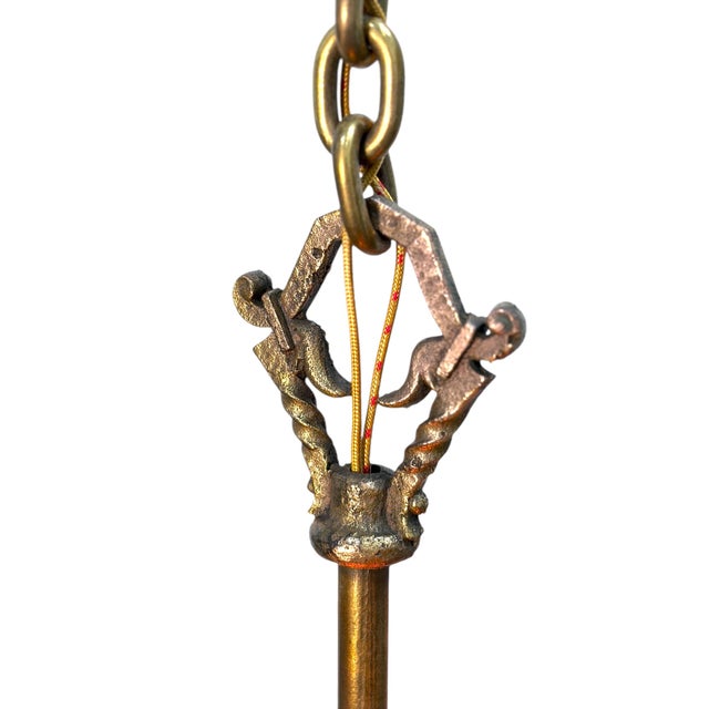 1920s Spanish Revival Foyer or Hallway Light With Original Gold Brass Finish #2615 For Sale - Image 11 of 18