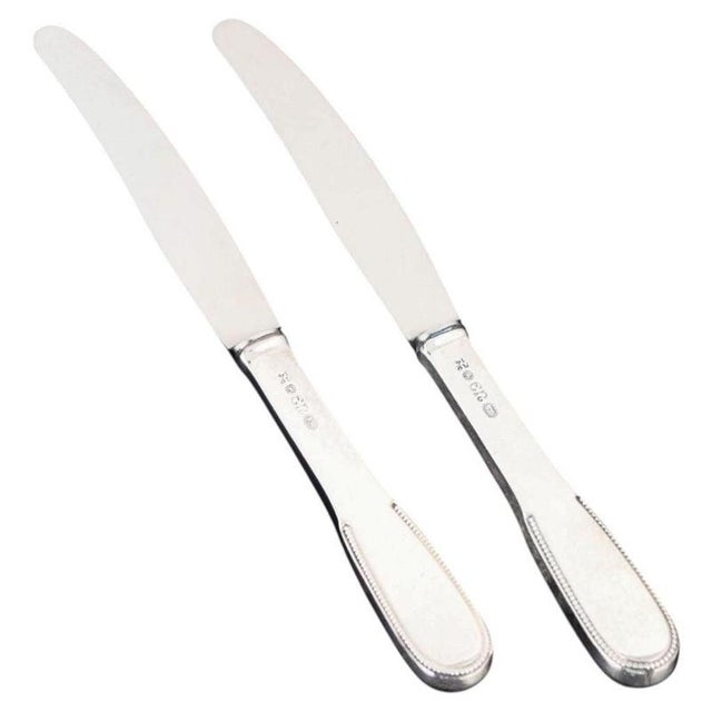 Lunch Knives in Silver and Stainless Steel by Evald Nielsen, 1930s, Set of 2 For Sale - Image 6 of 6