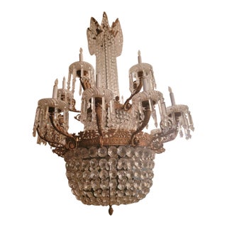 Antique French Crystal Chandelier For Sale