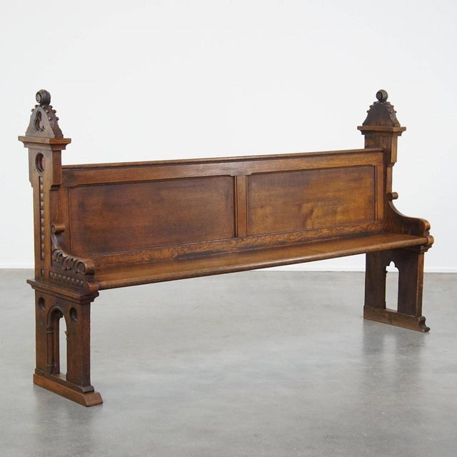 Late 19th Century Gothic Oak Church Pew For Sale - Image 17 of 17