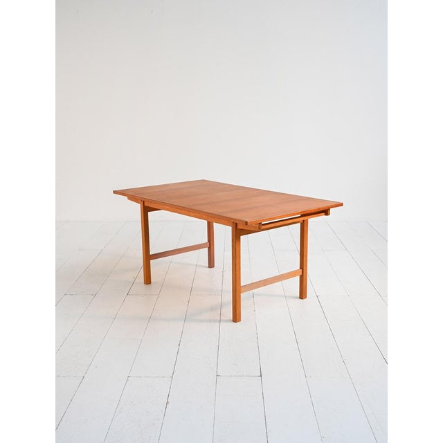 Extendable Scandinavian Teak and Oak Table, 1960s For Sale - Image 6 of 14