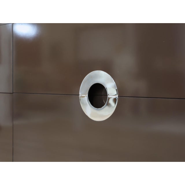 Small Dark Brown Laminate & Chrome Sideboard from Mario Sabot, 1970s For Sale - Image 9 of 15