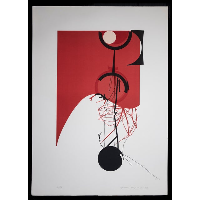 Gianni Polidori, Half Red, Original Lithograph, 1970 For Sale