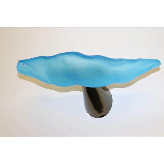 Carlo Nason "Lithos" Aquamarine Murano Hand Cast Glass Wall Lamp, Mid-Century Modern For Sale - Image 9 of 13
