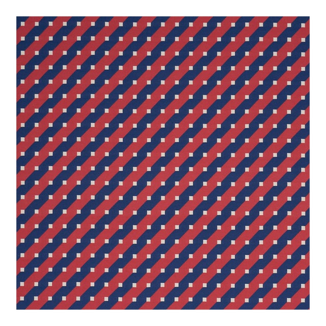 Sample - Schumacher Zilla Stripe Fabric in Americana For Sale