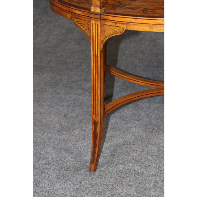 19th C Edward and Roberts Style 2 Tier Style Inlaid Desert Table For Sale - Image 15 of 16