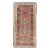 Mid 20th Century Soft Red and Green Vintage Turkish Oushak Rug With Sub-Geometric Dual Medallions For Sale