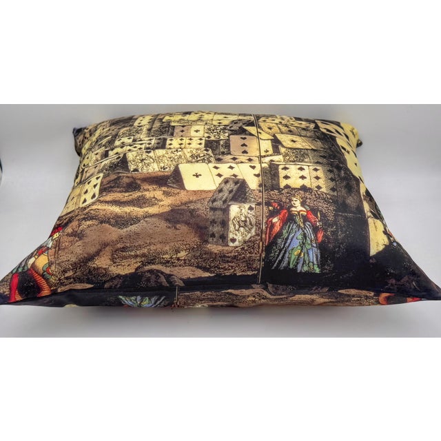 Off-white Cole & Son Fornasetti "House of Cards" Silk Down Throw Pillow, 20 Inches For Sale - Image 8 of 14