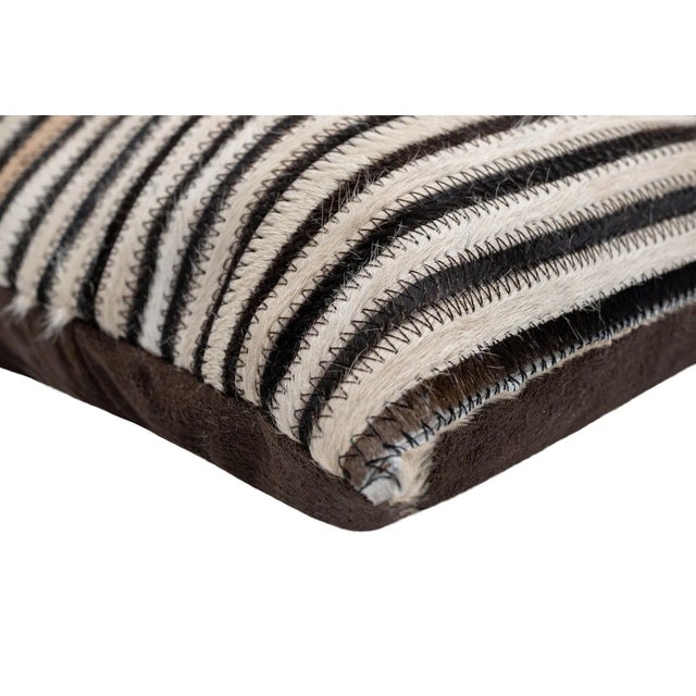 2020s Canvello Set of 2 Genuine Cowhide Leather Decorative Throw Pillow With Feather Down Insert Included For Sale - Image 5 of 9