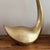 Vintage Pair of Large Brass Swans Birds Mid Century Hollywood Regency Decor For Sale - Image 4 of 7