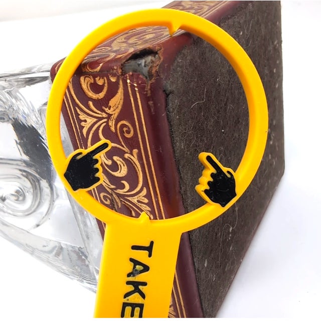 Transparent VTG Art Deco Style Clear Glass Scroll / Wave Bookends Pair Set Heavy For Sale - Image 8 of 12