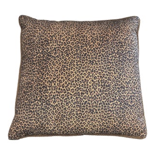 Velvet Custom Made Square Animal Print Pillow 13" For Sale