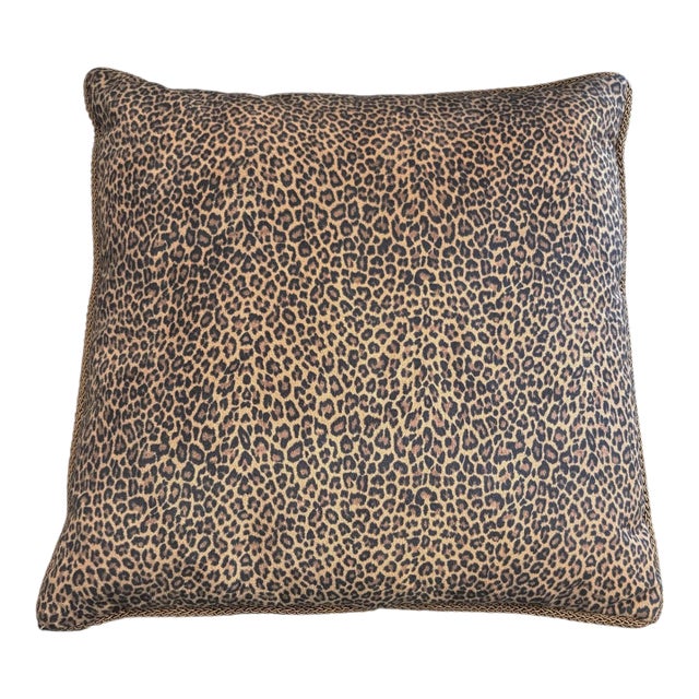 Velvet Custom Made Square Animal Print Pillow 13" For Sale