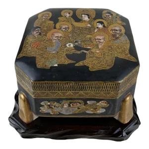 19th Century Japanese Satsuma Lidded Box, Meiji